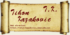 Tihon Kazaković vizit kartica